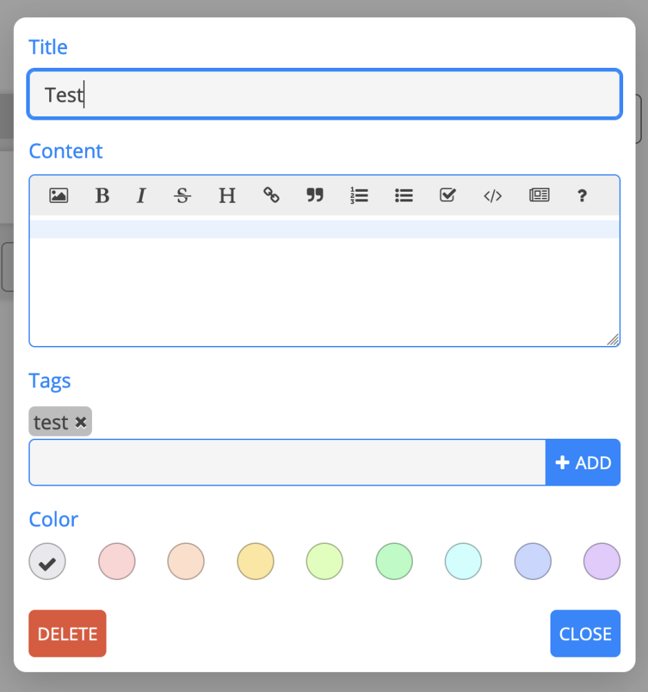 CryptPad Kanban card edition screenshot